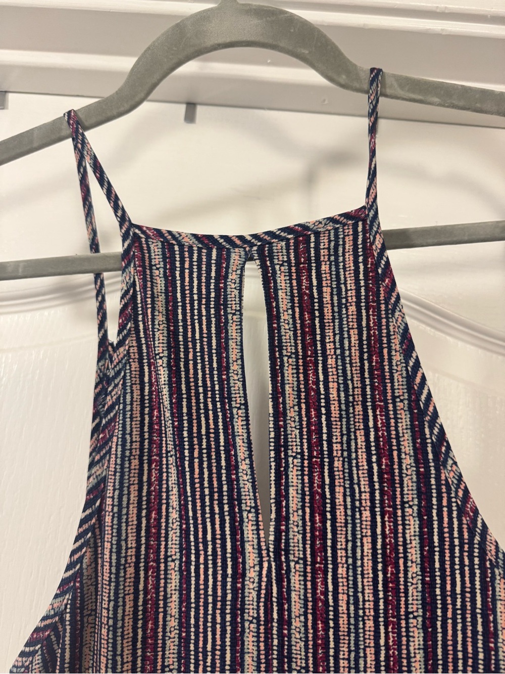 BCBGeneration Striped Pull On Jumpsuit in Navy and Pink - Picture 6 of 10